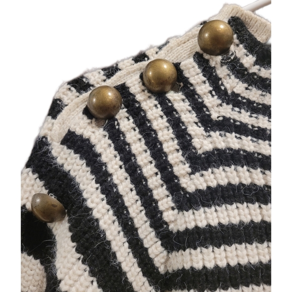 MANGO Striped Button Sweater - Picture 2 of 5